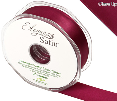 Eleganza Double Faced Satin 25mm x 20m Burgundy No.17 - Ribbons