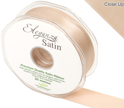 Eleganza Double Faced Satin 25mm x 20m Champagne Gold No.64 - Ribbons