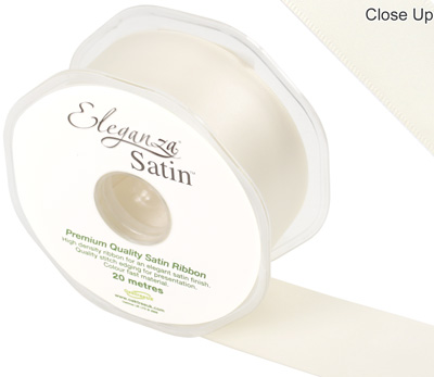 Eleganza Double Faced Satin 38mm x 20m  Ivory No.61 - Ribbons