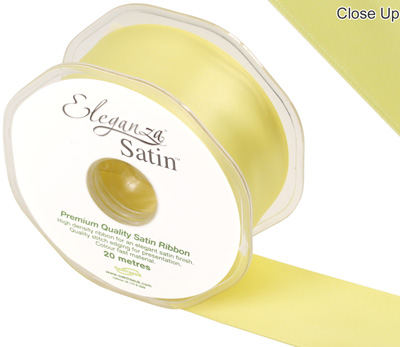 Eleganza Double Faced Satin 38mm x 20m  Pale Yellow No.10 - Ribbons