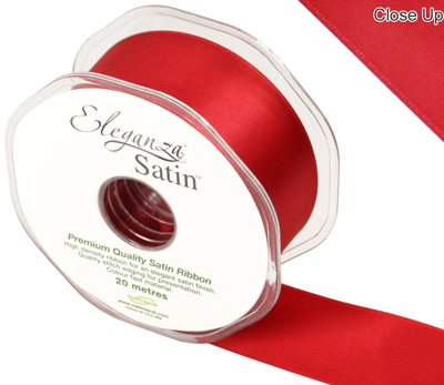 Eleganza Double Faced Satin 38mm x 20m Red No.16 - Ribbons