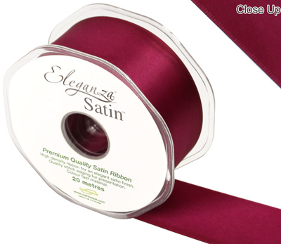 Eleganza Double Faced Satin 38mm x 20m Burgundy No.17 - Ribbons