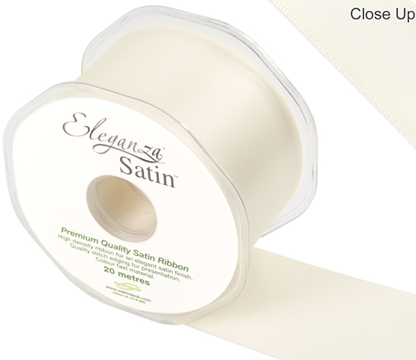 Eleganza Double Faced Satin 50mm x 20m Ivory No.61 - Ribbons