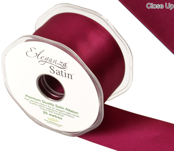Eleganza Double Faced Satin 50mm x 20m Burgundy No.17 - Ribbons