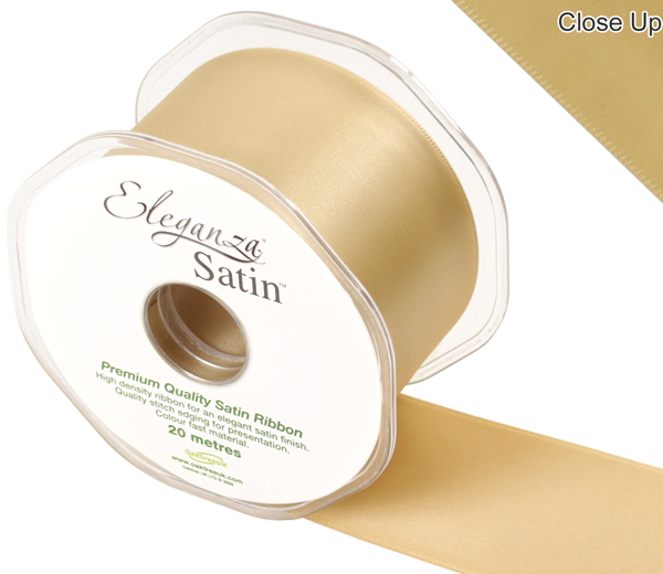Eleganza Double Faced Satin 50mm x 20m Gold No.35 - Ribbons