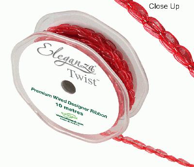 Eleganza Twist 9mm x 10m Red No.16 - Ribbons
