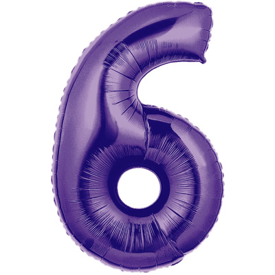 No 6 Purple - Foil Balloons