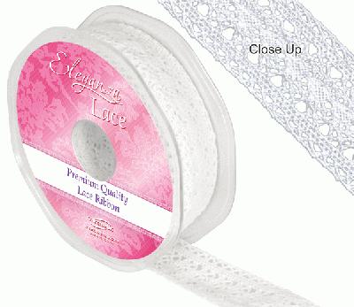 Eleganza Lace - 27mm x 10m Victorian White - Ribbons