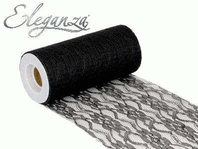 Eleganza Lace Netting 6” x 10m No.20 Black - Organza / Fabric