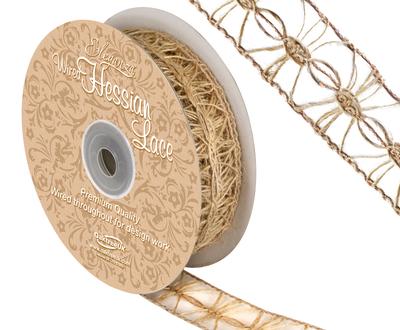 Eleganza Wired Hessian Lace 25mm x 10m - Ribbons