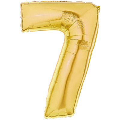 No 7 Gold - Foil Balloons