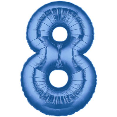 No 8 Blue - Foil Balloons