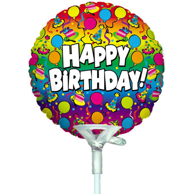 4inch Birthday Rainbow - Foil Balloons