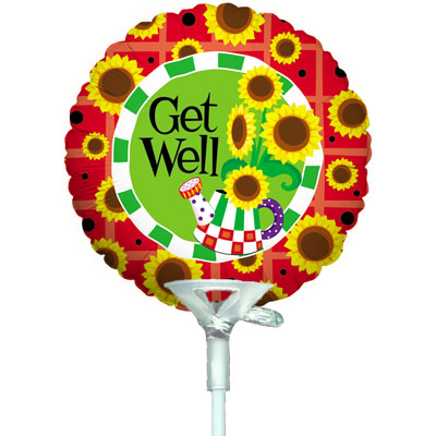 4inch Sunflower Get Well - Foil Balloons