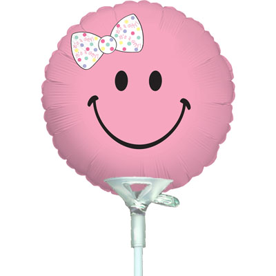 4inch Smiley Baby Girl - Foil Balloons