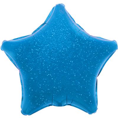 Oaktree 19inch Blue Holographic Star (Flat) - Foil Balloons