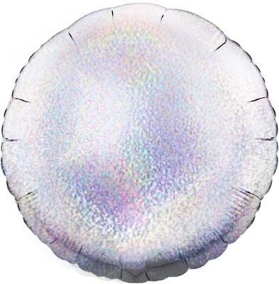 Oaktree 18inch Silver Holographic Round Packaged - Foil Balloons