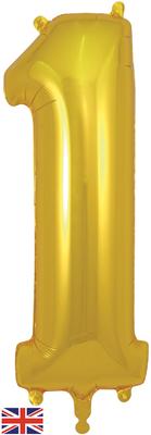 Oaktree 34inch Number 1 Gold - Foil Balloons