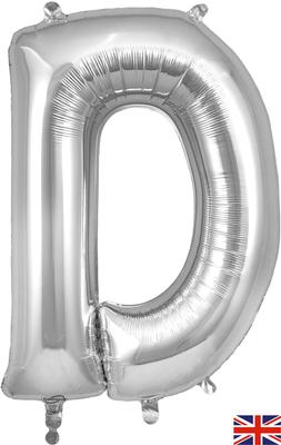 Oaktree 34inch Letter D Silver - Foil Balloons