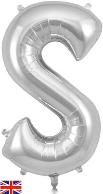 Oaktree 34inch Letter S Silver - Foil Balloons