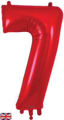 Oaktree 34inch Number 7 Red - Foil Balloons