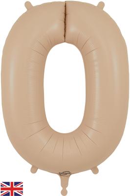 Oaktree 34inch Number 0 Matte Nude - Foil Balloons