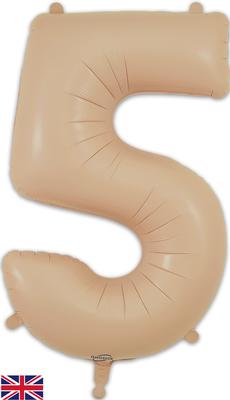 Oaktree 34inch Number 5 Matte Nude - Foil Balloons