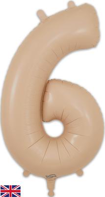 Oaktree 34inch Number 6 Matte Nude - Foil Balloons