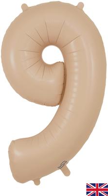 Oaktree 34inch Number 9 Matte Nude - Foil Balloons