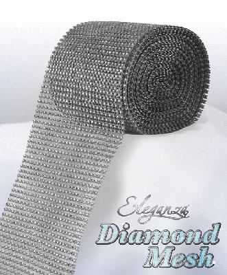 Eleganza Diamond Mesh 12cm x 9m Silver No.24 - Accessories