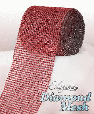 Eleganza Diamond Mesh 12cm x 9m Red No.16 - Accessories