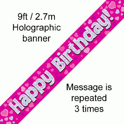 Happy Birthday Pink - Banners & Bunting