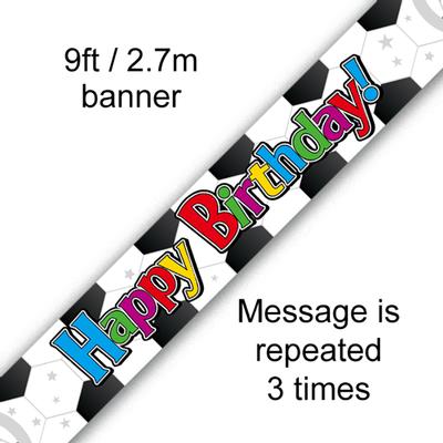 9ft Banner Football Birthday - Banners & Bunting