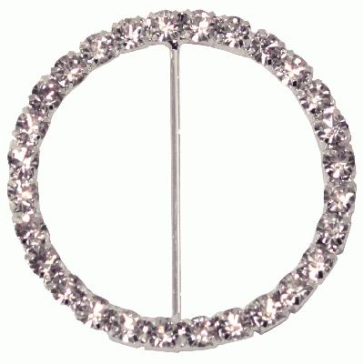 Diamanté Buckle - Round 55mm 1pc - Accessories
