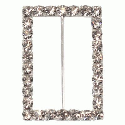 Diamanté Buckle - Rectangle 39x57mm 1pc - Accessories