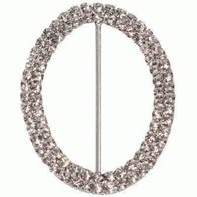 Diamanté Buckles - Double Oval 50mm x 65mm 1pc - Accessories