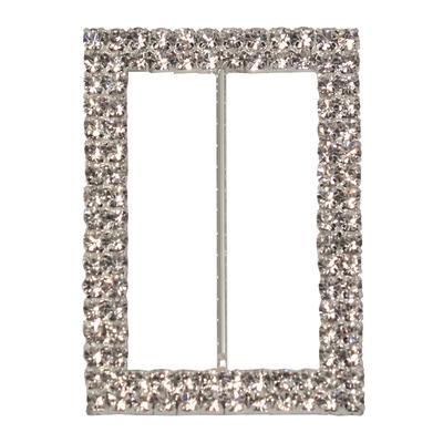 Eleganza Diamante Buckles Double Rectangle inner/outer size 50mm/45x65mm pack/1pc - Accessories