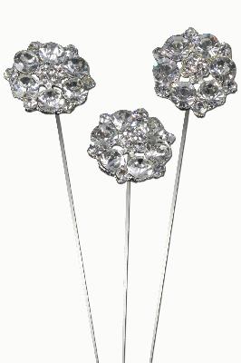 Eleganza Large Diamante Petals Wire Pick 25mm 3pcs - Accessories