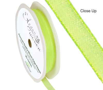 Woven Edge Ribbon 6mm x 20m Lime Green No.14 - Ribbons