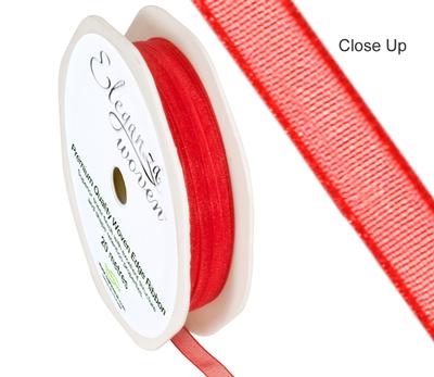 Woven Edge Ribbon 6mm x 20m Red No.16 - Ribbons