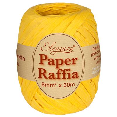 Eleganza Paper Raffia 8mm x 30m No.11 Yellow - Ribbons