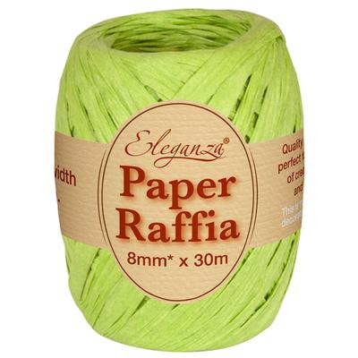 Eleganza Paper Raffia 8mm x 30m No.14 Lime Green - Ribbons