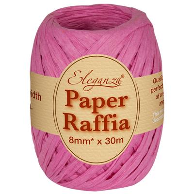 Eleganza Paper Raffia 8mm x 30m No.28 Fuchsia - Ribbons