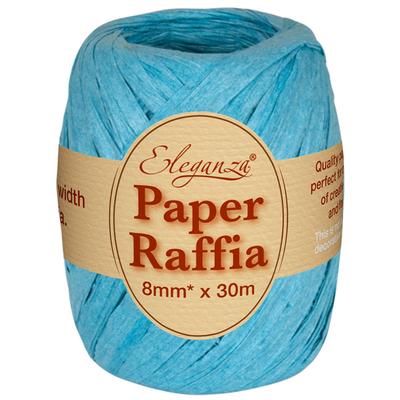 Eleganza Paper Raffia 8mm x 30m No.55 Turquoise - Ribbons