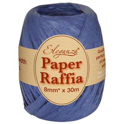 Eleganza Paper Raffia 8mm x 30m N0.19 Navy Blue - Ribbons