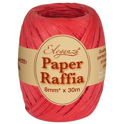 Eleganza Paper Raffia 8mm x 30m No.16 Red - Ribbons