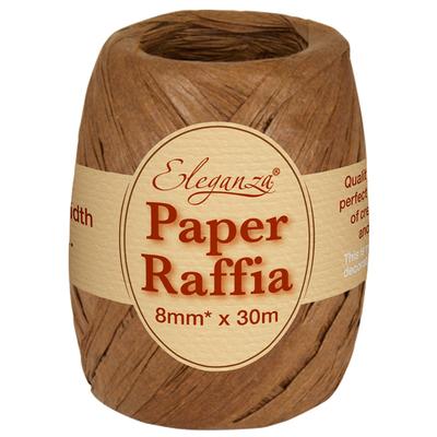 Eleganza Paper Raffia 8mm x 30m No.58 Chocolate - Ribbons