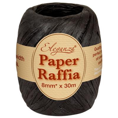 Eleganza Paper Raffia 8mm x 30m No.20 Black - Ribbons
