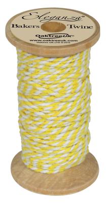 Eleganza Bakers Twine Wooden Spool 2mm x 15m Yellow No.11 - Ribbons