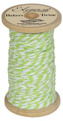 Eleganza Bakers Twine Wooden Spool 2mm x 15m Lime Green No.14 - Ribbons